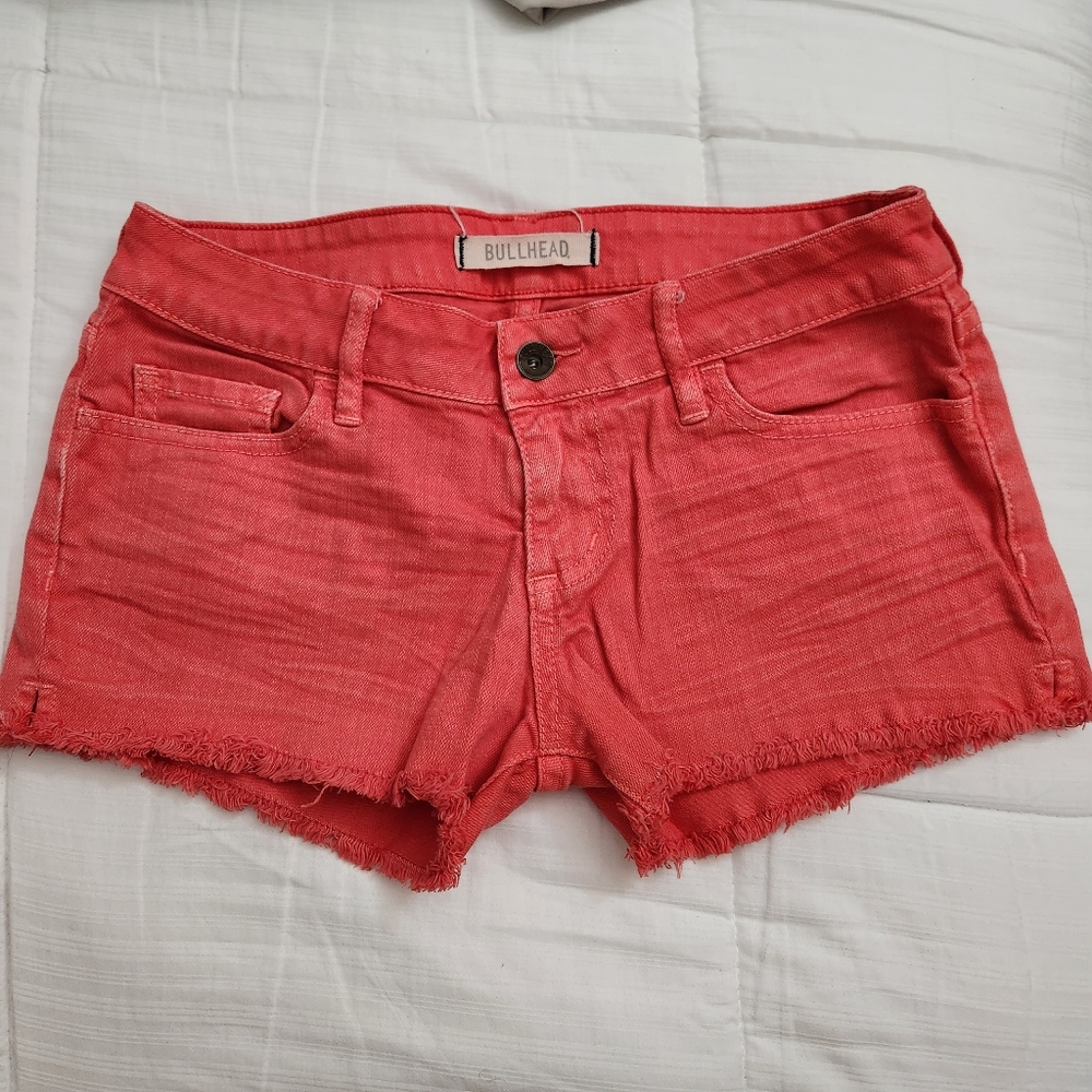 Bullhead Red Jean Shorts